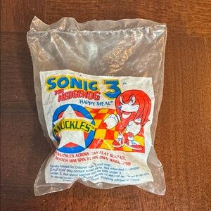 Vintage 1993 Sonic 3 The Hedgehot Happy Meal Toy McDonalds